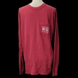 Southern Fried Cotton Men's Red Long Sleeve Shirt